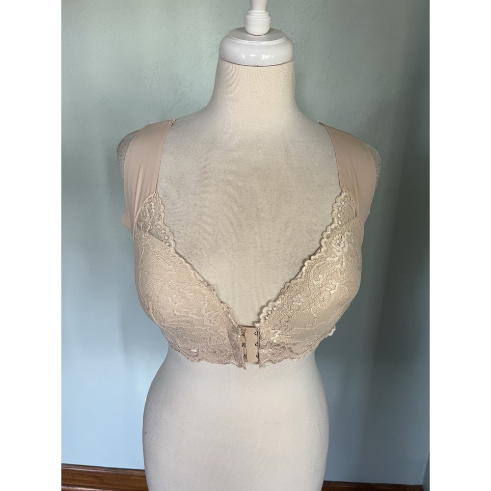 Front Closure Lace Bra Wide Back Smoothing Panel Sz 7XL Sexy Chic Comfort